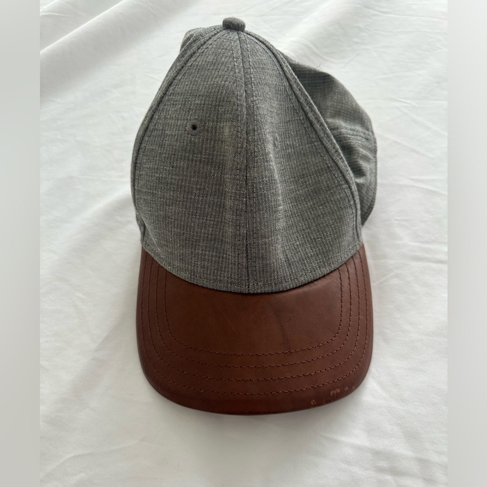 Rag and Bone baseball hat with leather 
Gently used